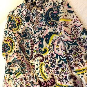 Talbots Paisley Long Sleeve Blouse